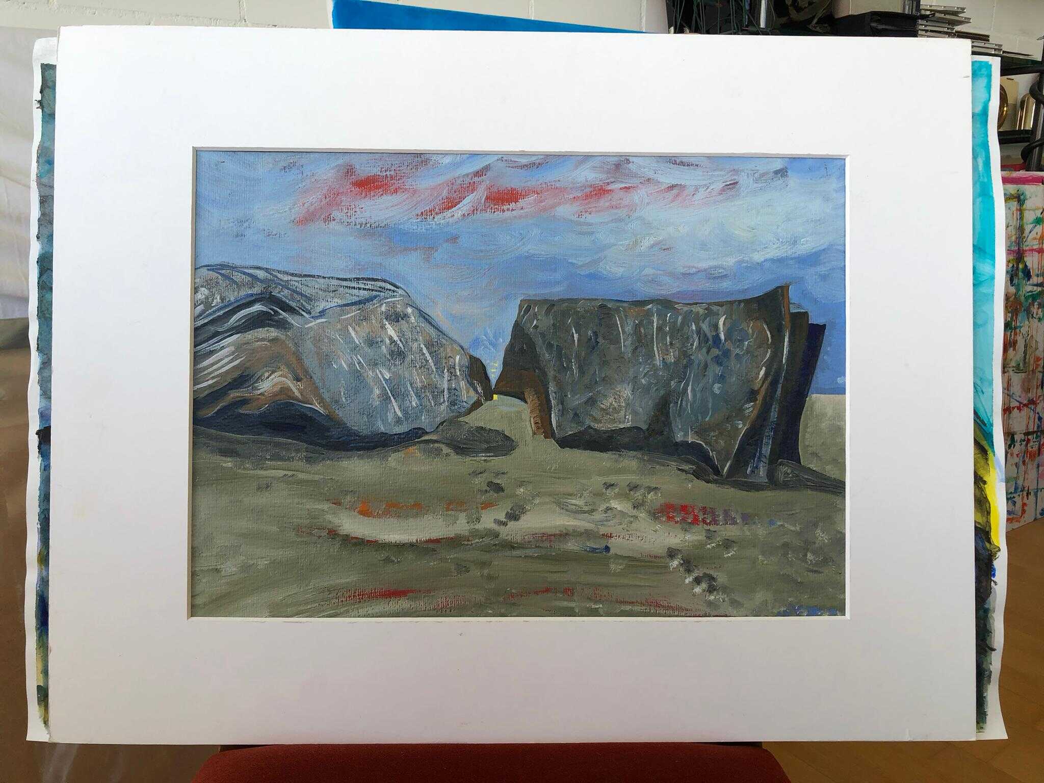 Lieblingslandschaften am Lukmanierpass. Öl auf Papier, 40cm x 60cm, 2004.
